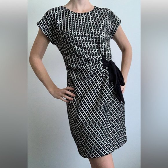 Anthropologie Saturday Sunday Isabel Bow Tie Black Dress - Picture 3 of 15